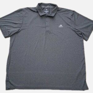 Adidas Polo Shirt Men 2XL Gray Short Sleeve Collared Polyester Stretch Golf